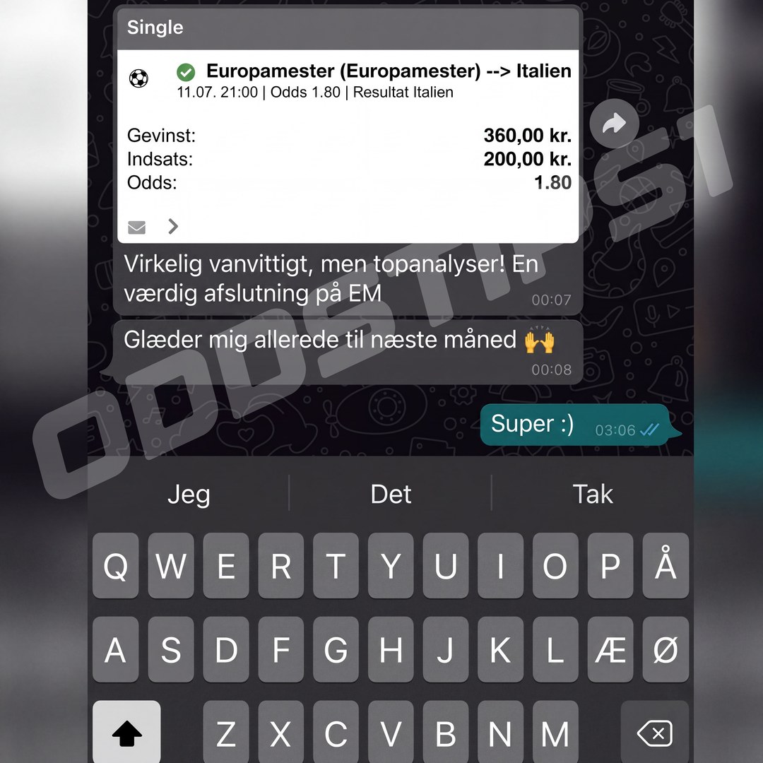Skærmbillede fra kunde